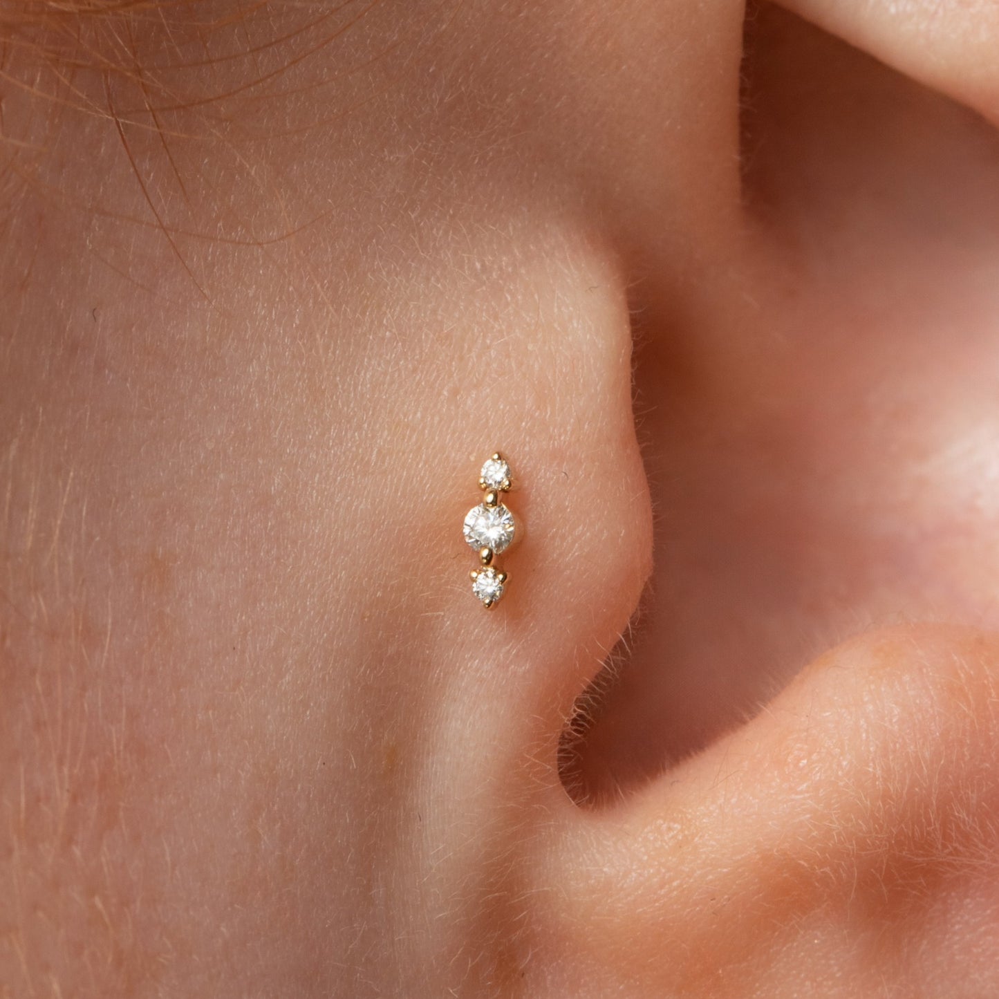 Diamonds by Laura Bond - 14k solid yellow gold Iris flat back labret stud earring Cartilage Studs Laura Bond Maria Tash astrid miyu