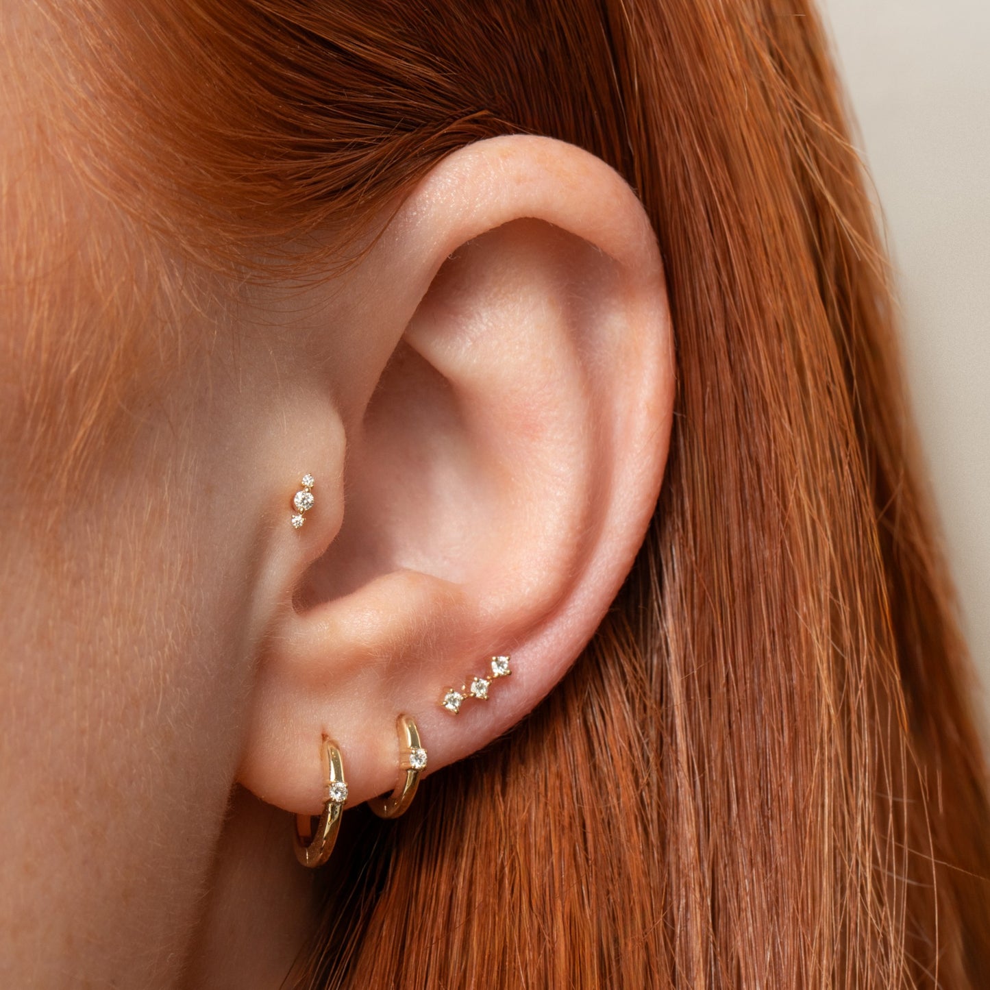 Diamonds by Laura Bond - 14k solid yellow gold Iris flat back labret stud earring Cartilage Studs Laura Bond Maria Tash astrid miyu