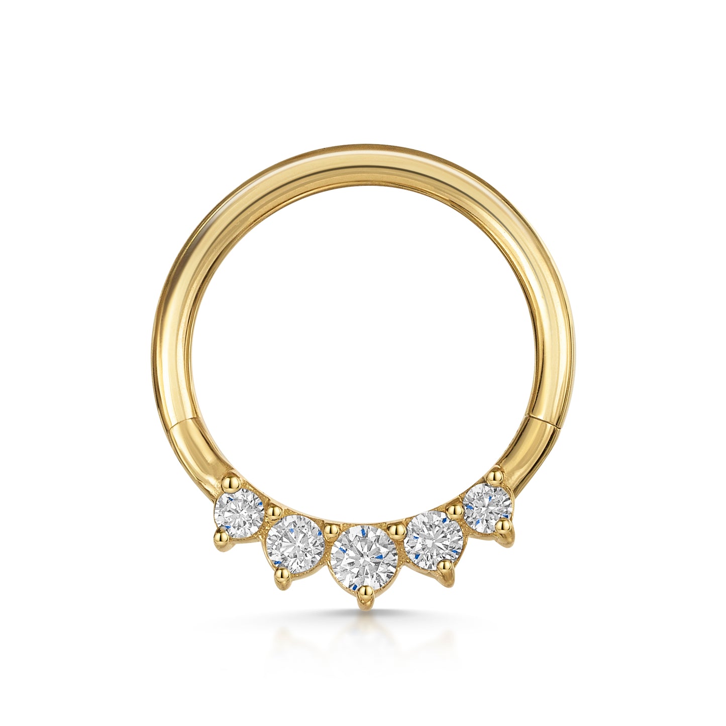 14k solid yellow gold Tiara clicker hoop for daith or septum Huggies and Hoops Laura Bond Maria Tash astrid miyu