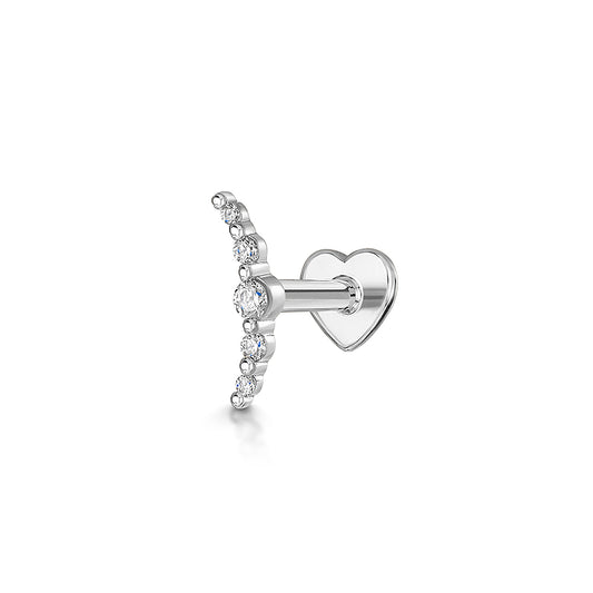 astrid miyu 9k solid white gold Solstice flat back labret stud earring 6mm Cartilage Studs Laura Bond