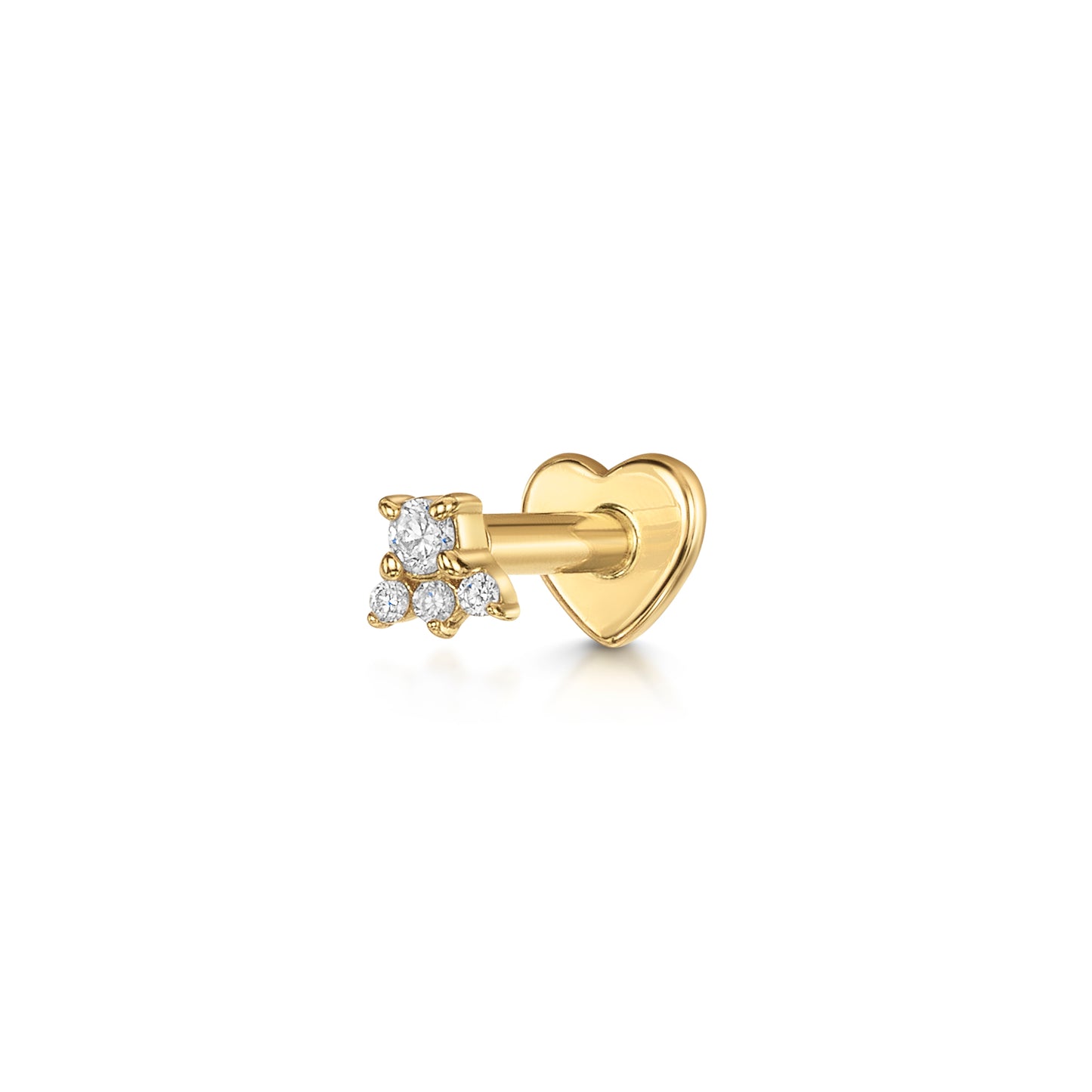 astrid miyu Diamonds by Laura Bond - 14k solid yellow gold Elsie flat back labret stud earring Cartilage Studs Laura Bond