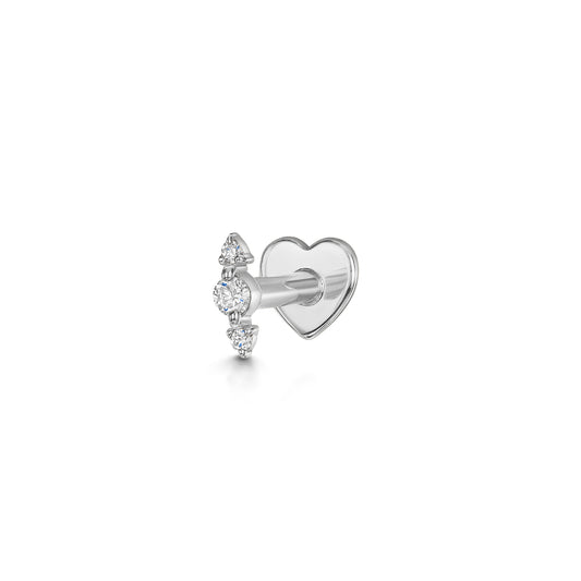 astrid miyu Diamonds by Laura Bond - 14k solid white gold Iris flat back labret stud earring Cartilage Studs Laura Bond
