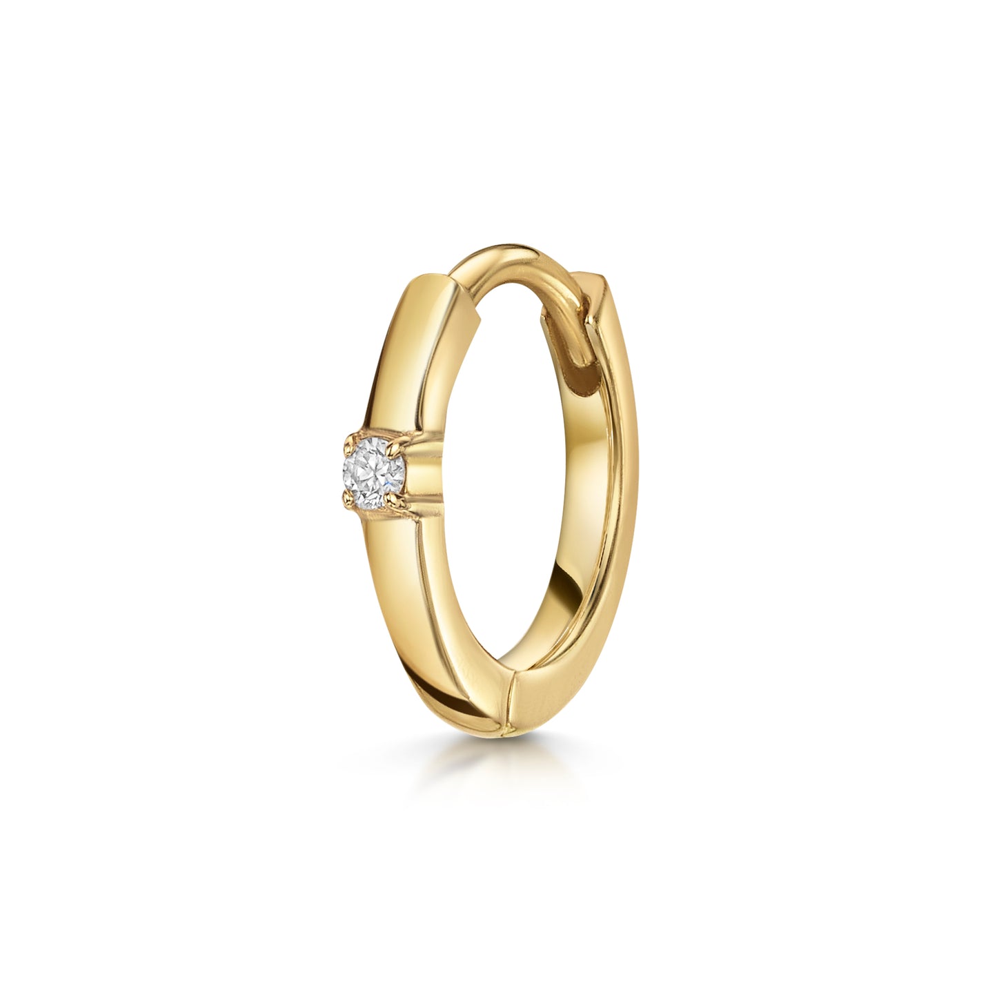 astrid miyu Diamonds by Laura Bond - 14k solid yellow gold diamond huggie hoop 8mm Huggies and Hoops Laura Bond
