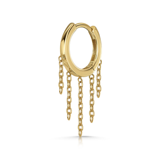 astrid miyu 9k solid yellow gold Sunlight chain huggie earring 8mm Huggies and Hoops Laura Bond