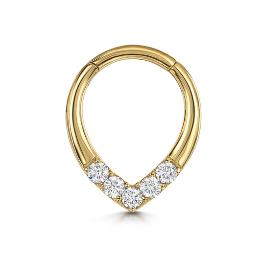 astrid miyu 14k solid yellow gold Marina 9mm 16g hoop for daith or septum Huggies and Hoops Laura Bond