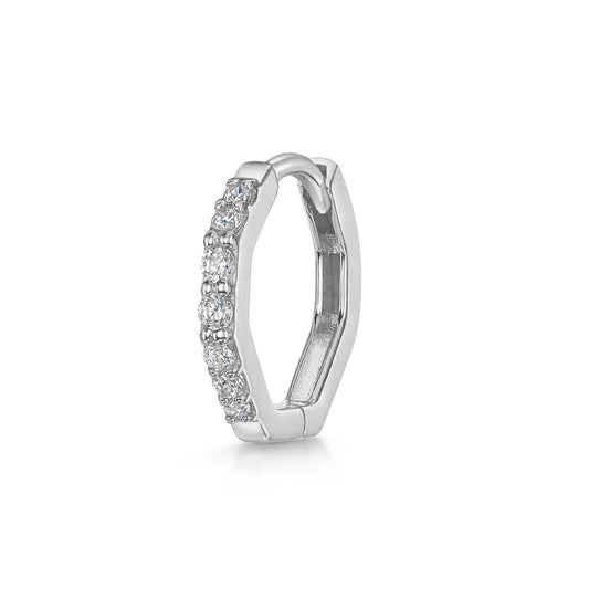 astrid miyu 9k solid white gold Octavia huggie hoop 8mm Huggies and Hoops Laura Bond