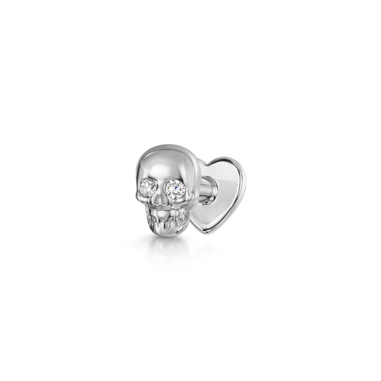 astrid miyu 9k solid white gold Sparkling Skull labret stud earring Cartilage Studs Laura Bond