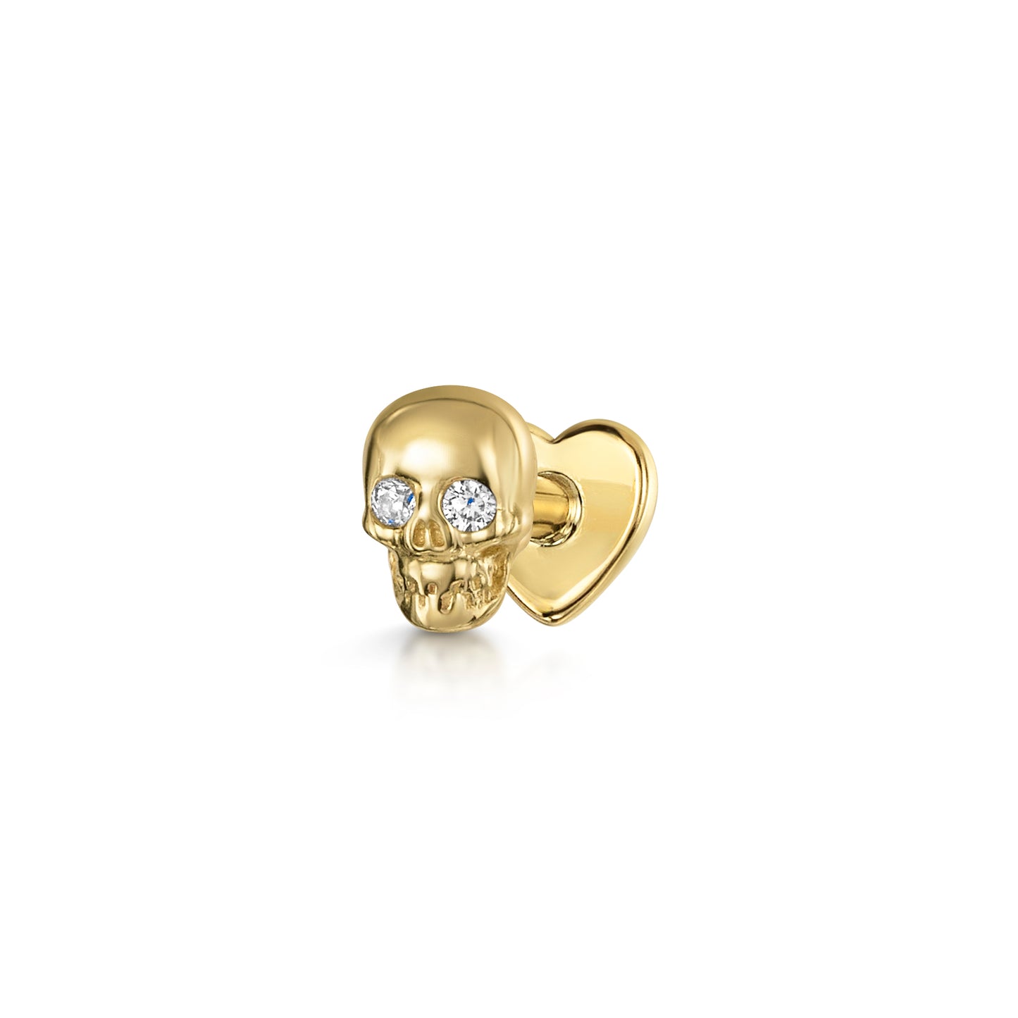 astrid miyu 9k solid yellow gold Sparkling Skull labret stud earring Cartilage Studs Laura Bond