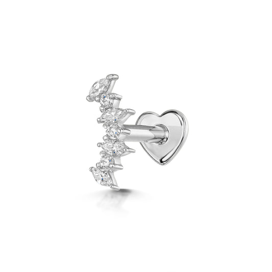 astrid miyu 9k solid white gold Rowena marquise labret stud earring Cartilage Studs Laura Bond