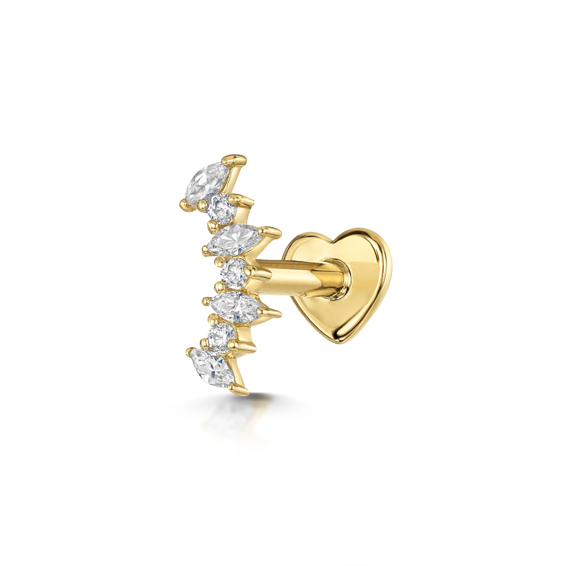 astrid miyu 9k solid yellow gold Rowena marquise labret stud earring Cartilage Studs Laura Bond