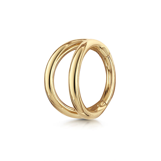 astrid miyu 9k solid yellow gold double clicker hoop earring Huggies and Hoops Laura Bond