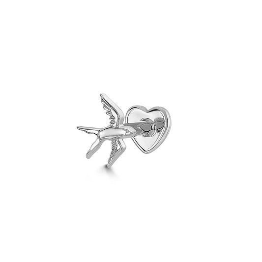 astrid miyu 9k solid white gold swallow flat back labret stud earring Cartilage Studs Laura Bond