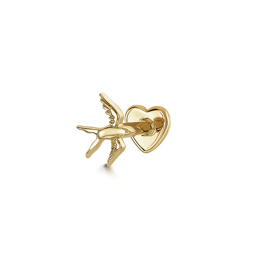 astrid miyu 9k solid yellow gold swallow flat back labret stud earring Cartilage Studs Laura Bond
