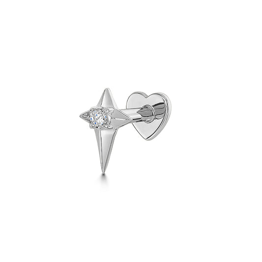 astrid miyu 9k solid white gold Eclipta star flat back labret stud earring Cartilage Studs Laura Bond