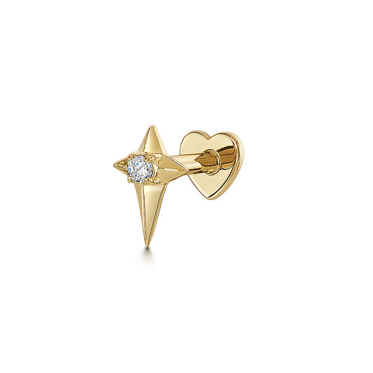 astrid miyu 14k solid yellow gold Eclipta star flat back labret stud earring Cartilage Studs Laura Bond