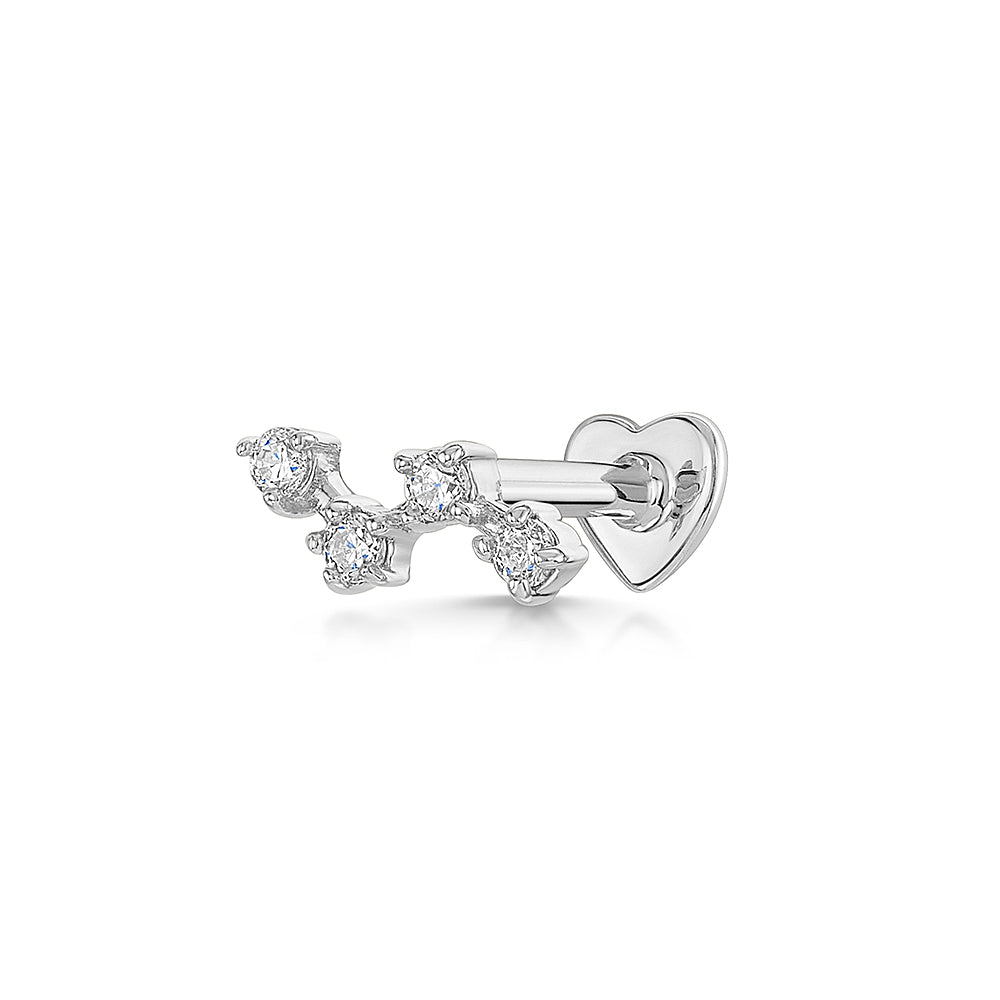 astrid miyu 9k solid white gold mini constellation flat back labret stud earring Cartilage Studs Laura Bond