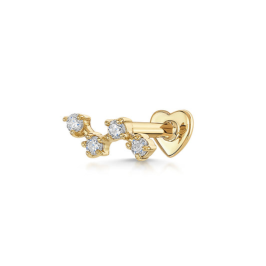 astrid miyu 14k solid yellow gold mini constellation flat back labret stud earring Cartilage Studs Laura Bond