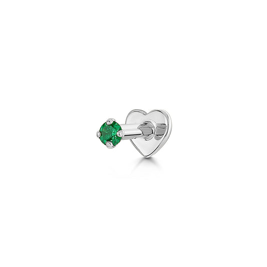 astrid miyu 9k solid white gold tiny green crystal gem 2mm flat back labret stud earring Cartilage Studs Laura Bond