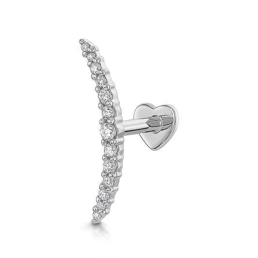 astrid miyu 9k solid white gold Aurora curved flat back labret stud earring Cartilage Studs Laura Bond