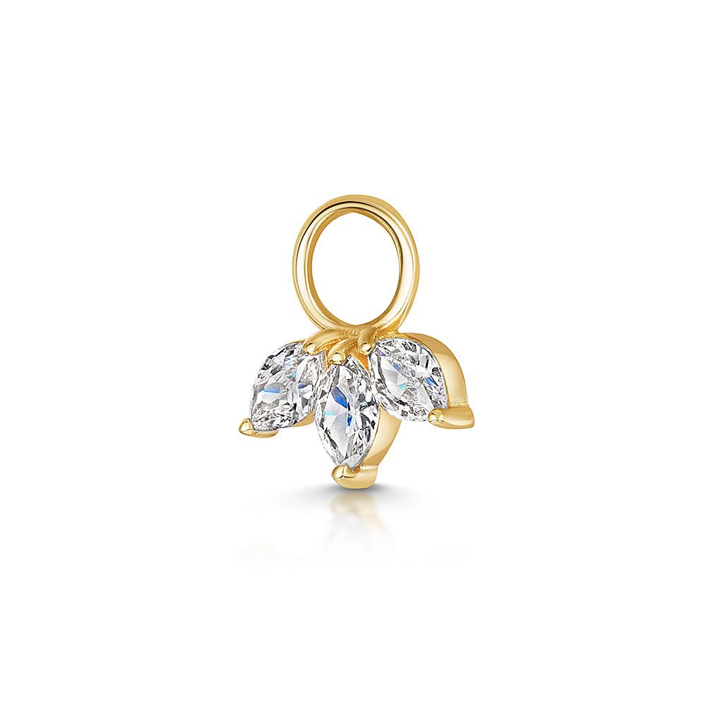 9k solid yellow gold lotus flower charm - LAURA BOND jewellery