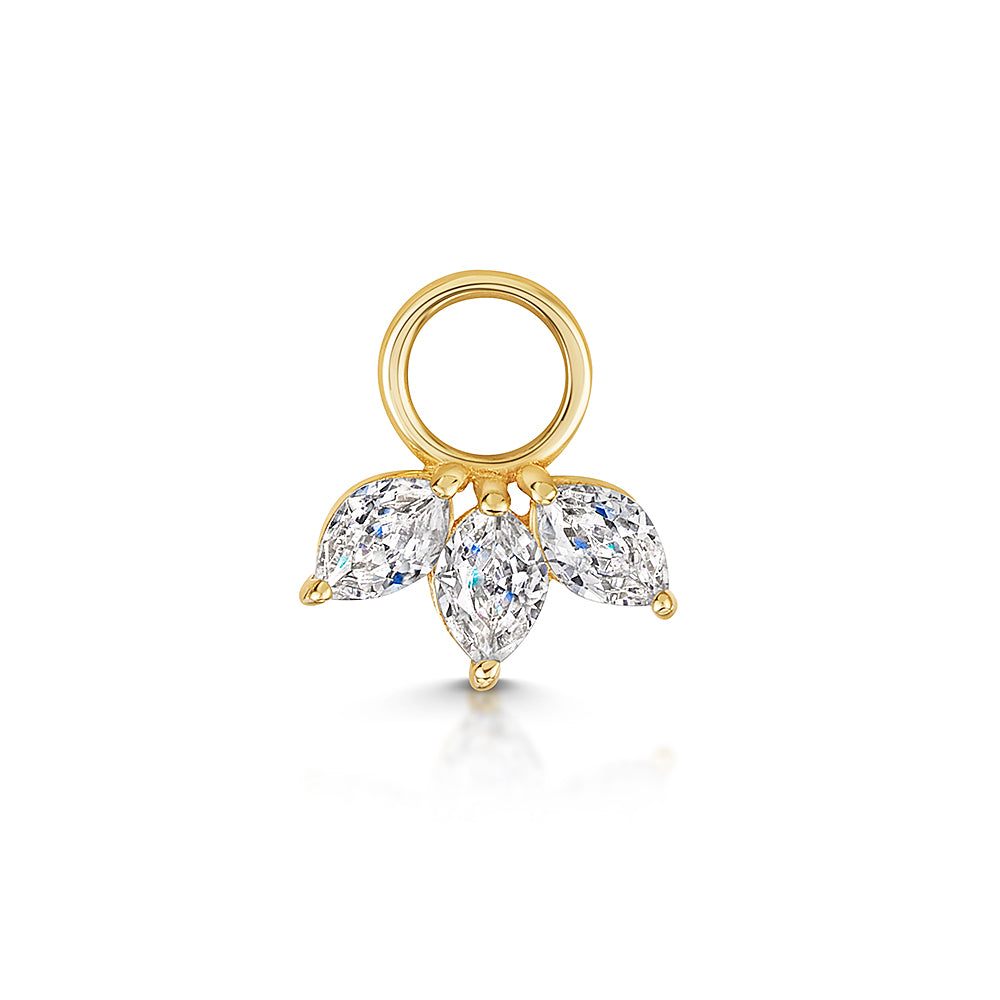 9k solid yellow gold lotus flower charm - LAURA BOND jewellery