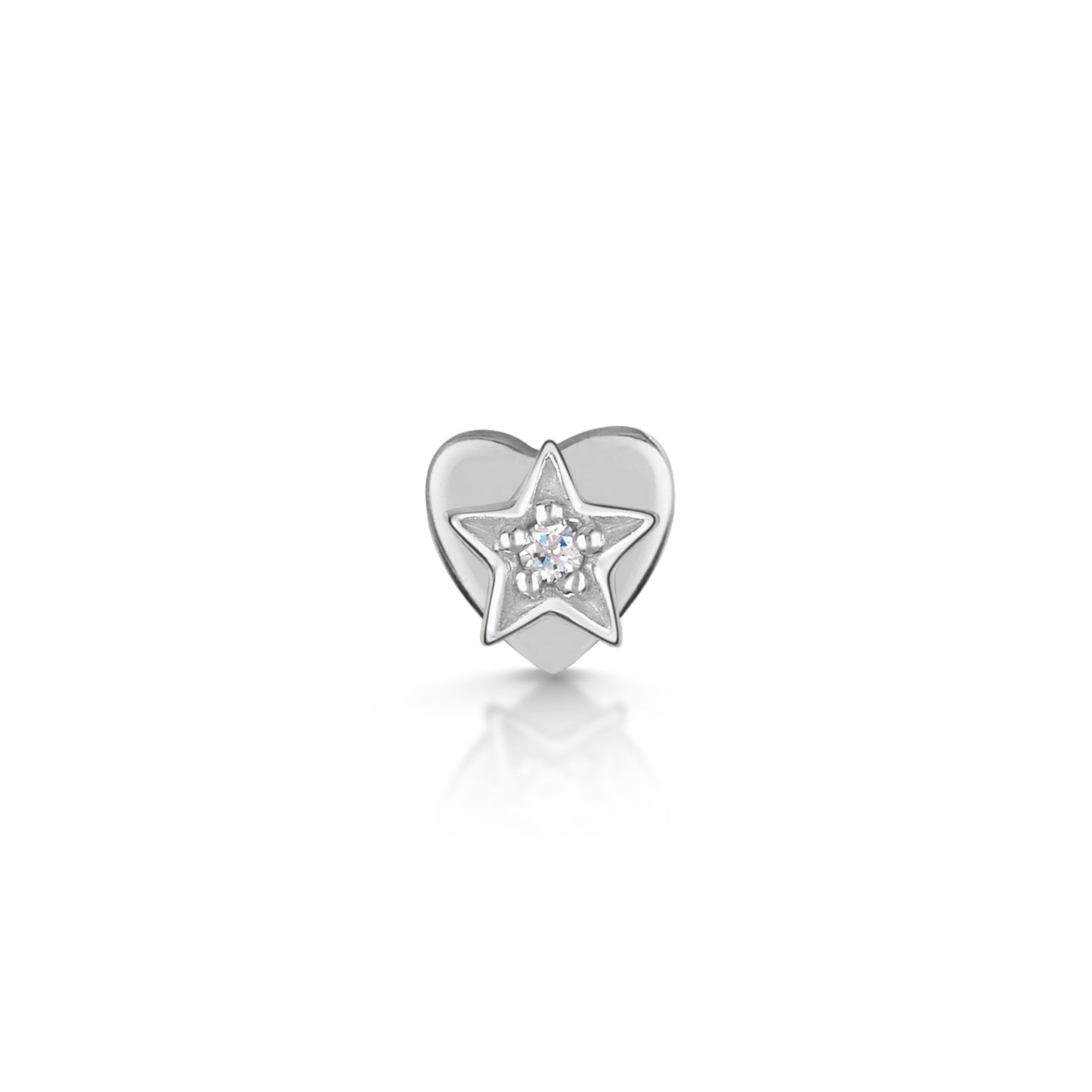 9k solid white gold star flat back labret stud - LAURA BOND jewellery