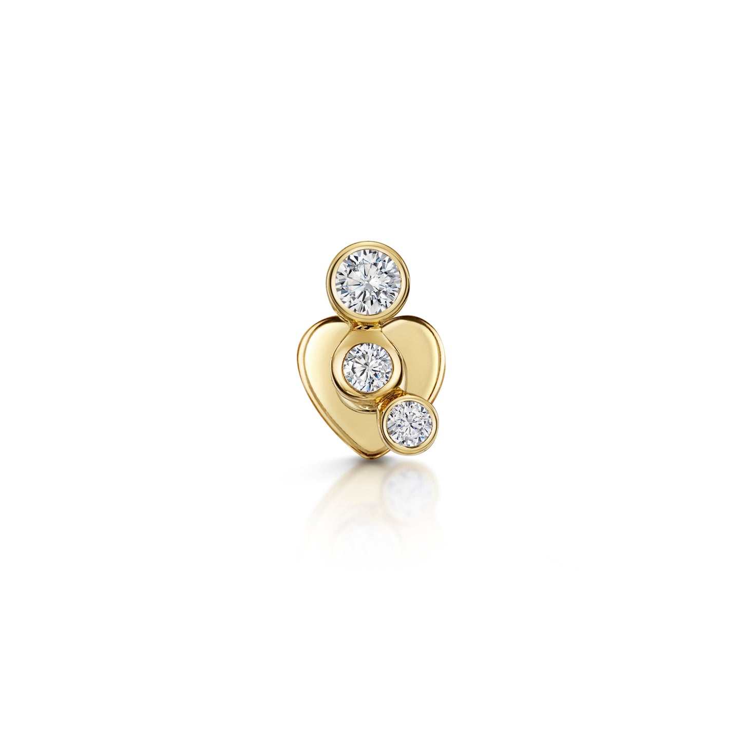 9k solid yellow gold Dew Drop climber flat back labret stud earring - LAURA BOND jewellery