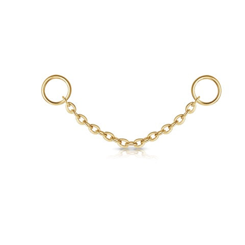 9k solid yellow gold cartilage chain charm