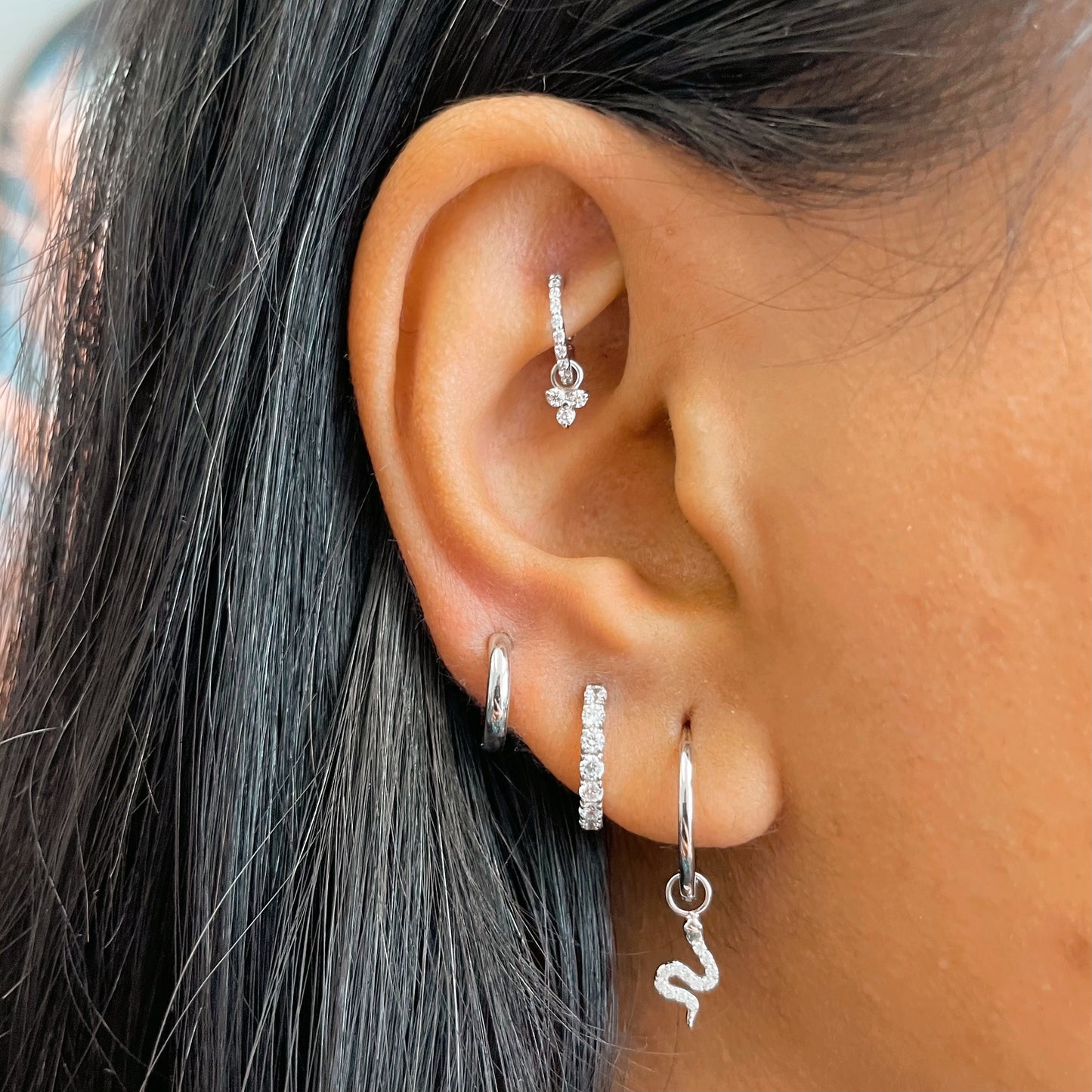 astrid miyu 9k solid white gold simple huggie earring Huggies and Hoops Laura Bond