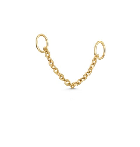 9k solid yellow gold cartilage chain charm