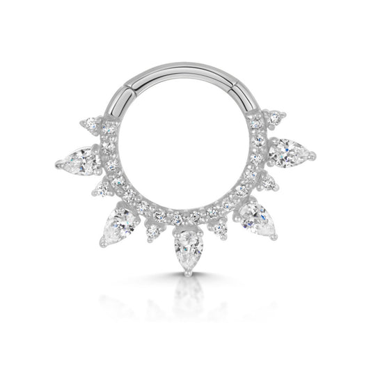 astrid miyu 9k solid white gold 9mm 16g Isolde hoop for daith or septum Huggies and Hoops Laura Bond