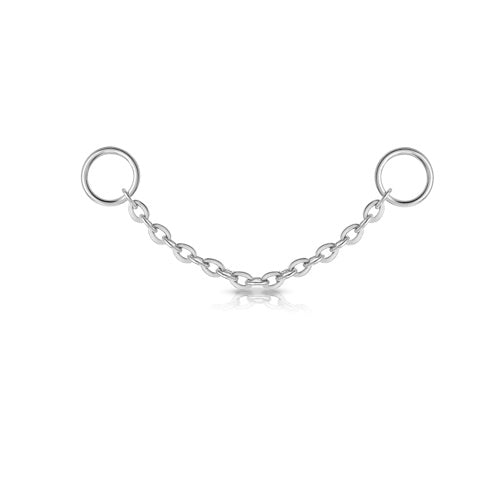 9k solid white gold cartilage chain charm – Laura Bond
