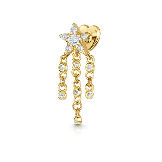 astrid miyu 14k solid yellow gold shooting star flat back labret stud earring 8mm Cartilage Studs Laura Bond