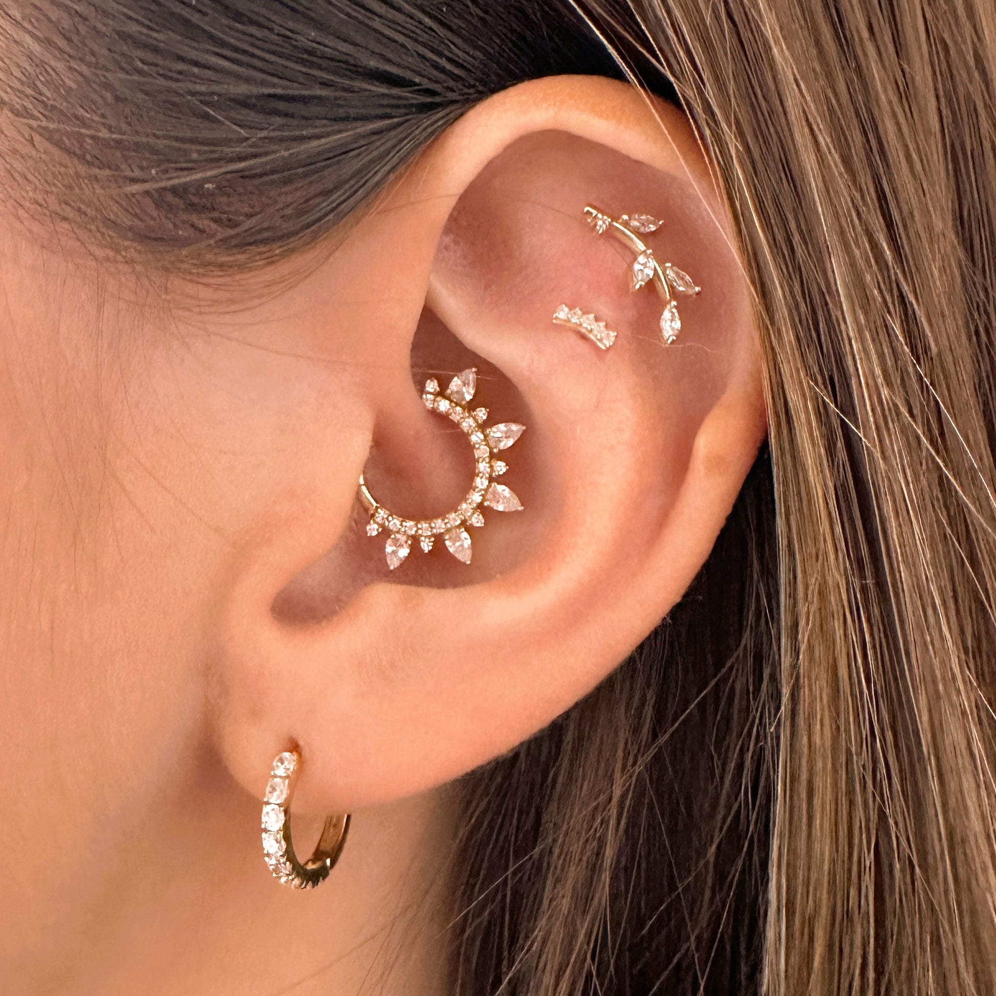 astrid miyu 9k solid yellow gold 9mm 16g Isolde hoop for daith or septum Huggies and Hoops Laura Bond