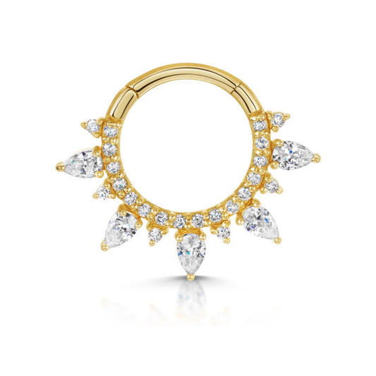 astrid miyu 9k solid yellow gold 9mm 16g Isolde hoop for daith or septum Huggies and Hoops Laura Bond