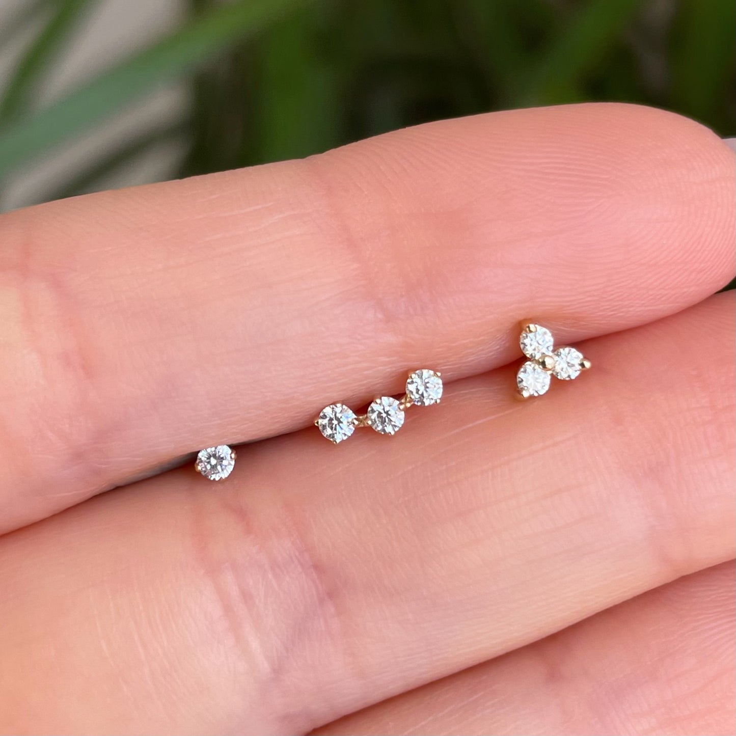 astrid miyu The classic stacking set - 9k solid yellow gold flat back labret stud earring set Stacking Sets Laura Bond