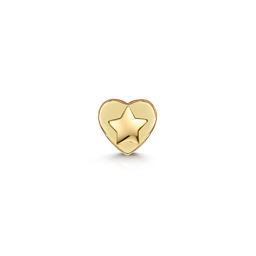 9k solid yellow gold tiny star flat back labret stud - LAURA BOND jewellery