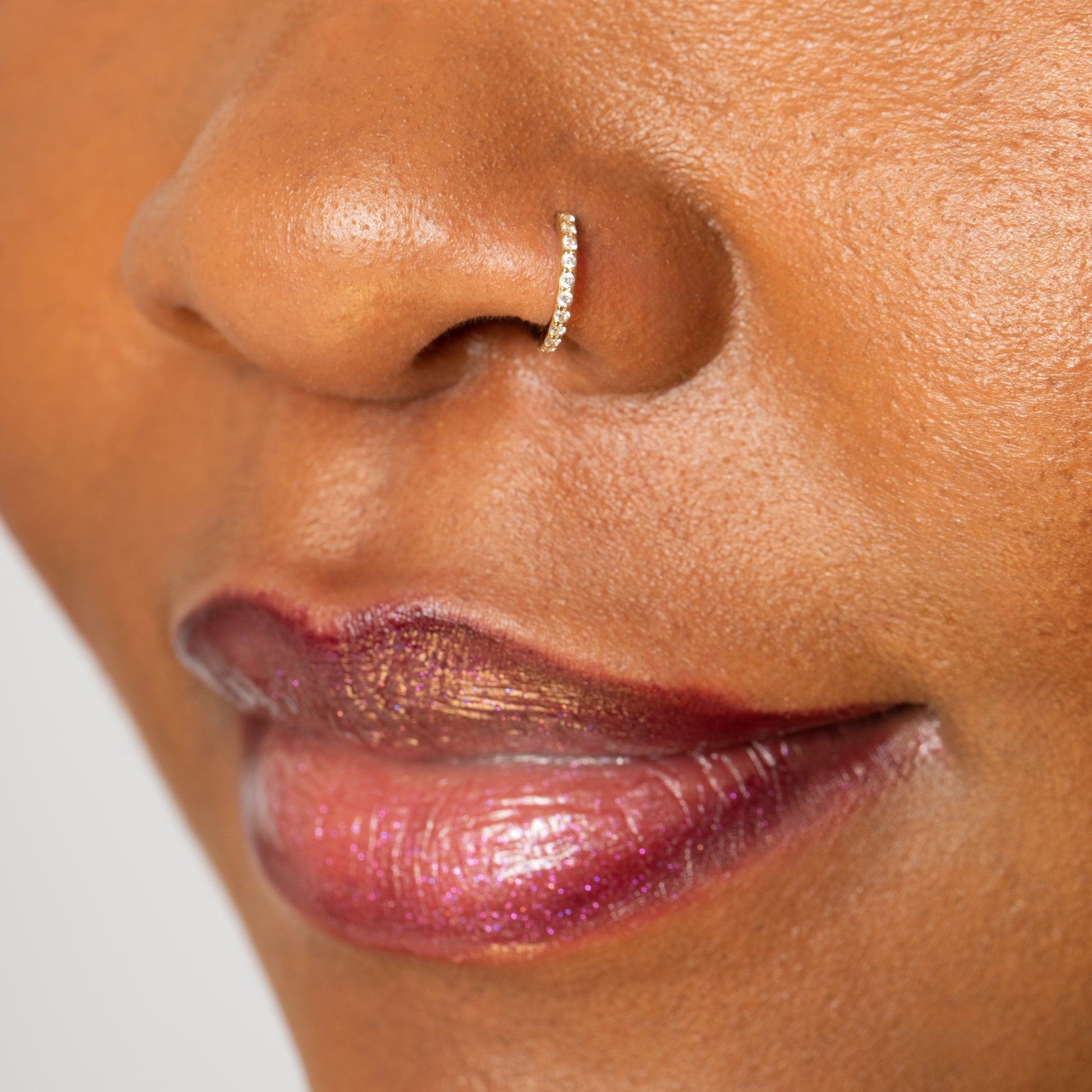 Hoop African American Nose Piercing Black Diamond Nose Ring Hoop