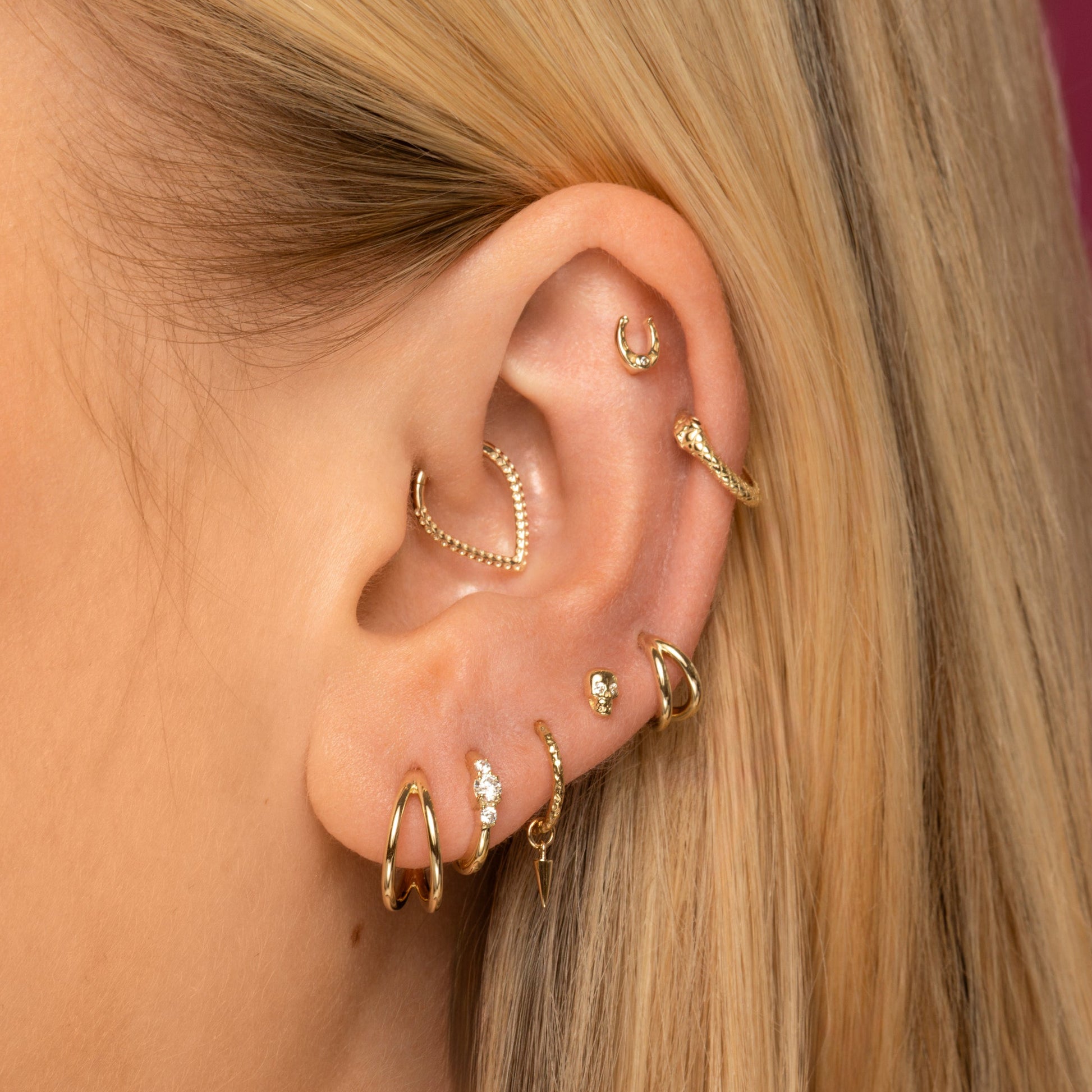 astrid miyu 9k solid yellow gold tiny spike earring charm Chains and Charms Laura Bond
