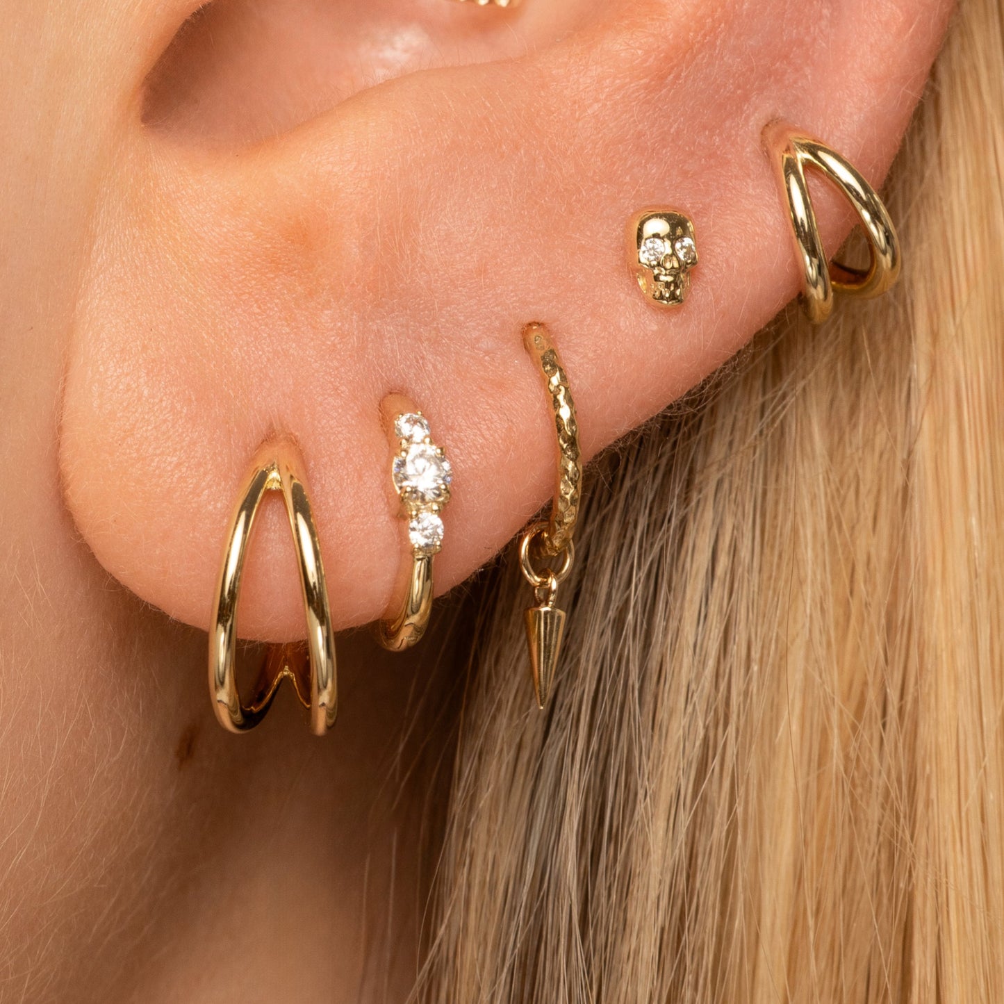 astrid miyu 9k solid yellow gold tiny spike earring charm Chains and Charms Laura Bond