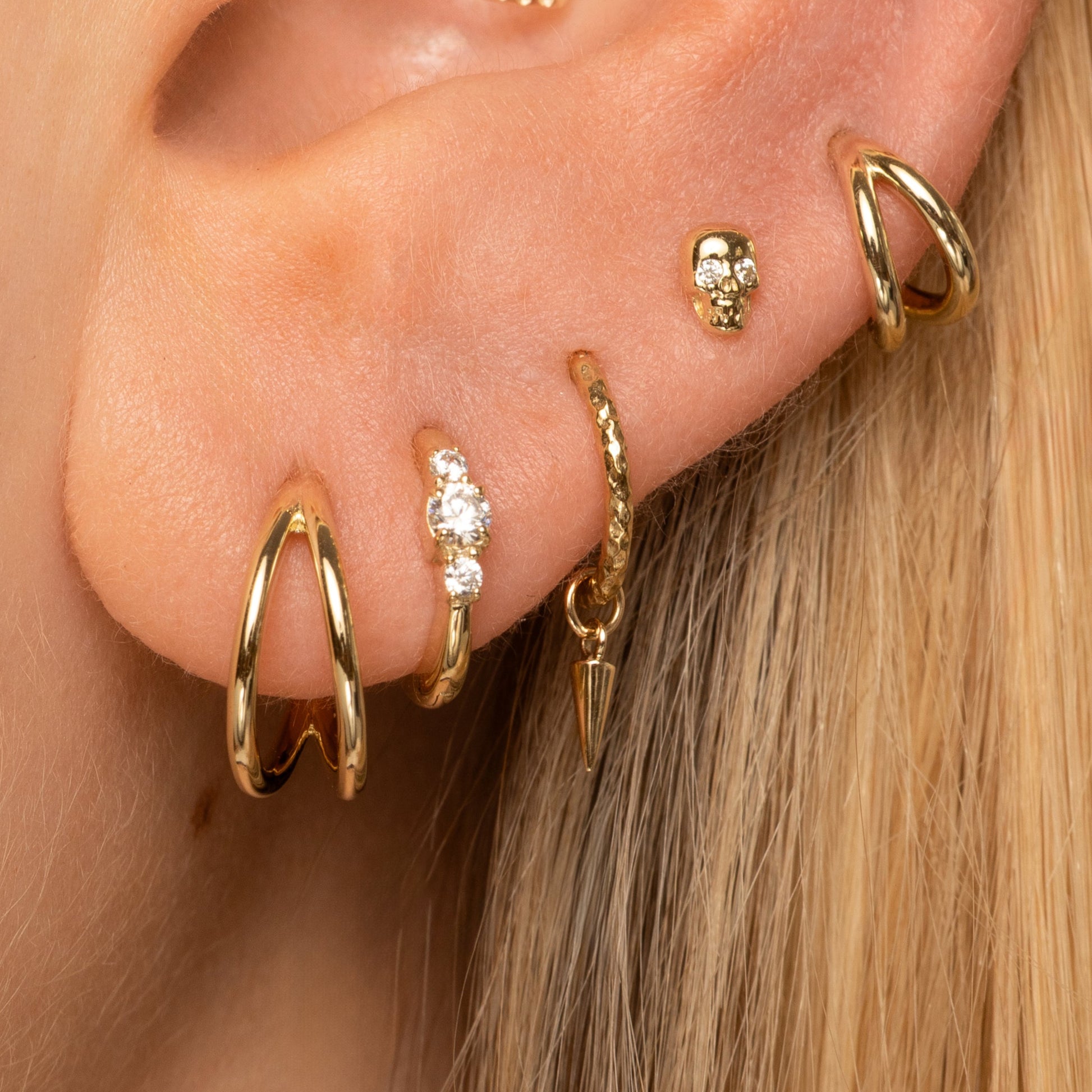 astrid miyu 9k solid yellow gold tiny spike earring charm Chains and Charms Laura Bond