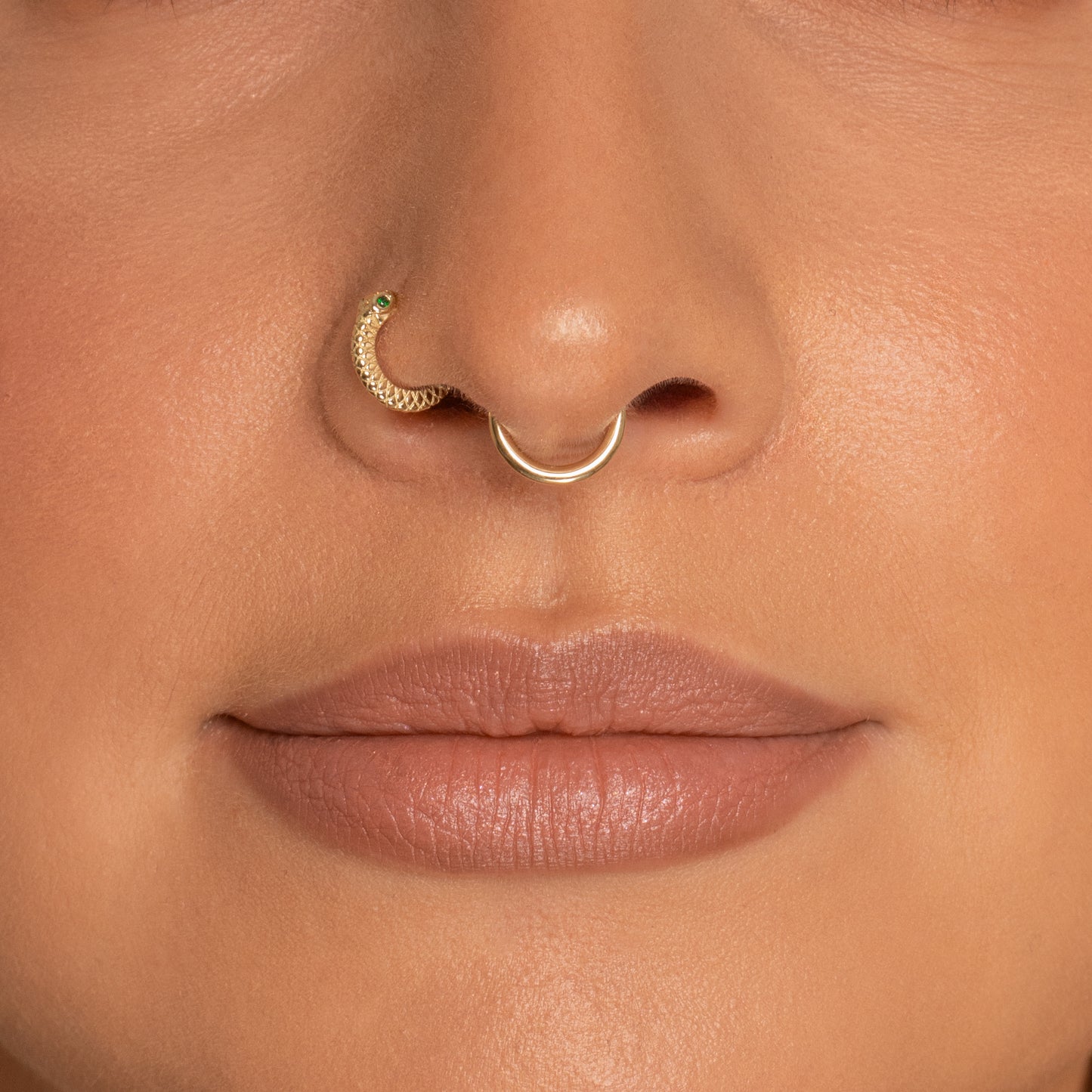 astrid miyu 9k solid yellow gold Ouroboros Snake clicker hoop earring Huggies and Hoops Laura Bond