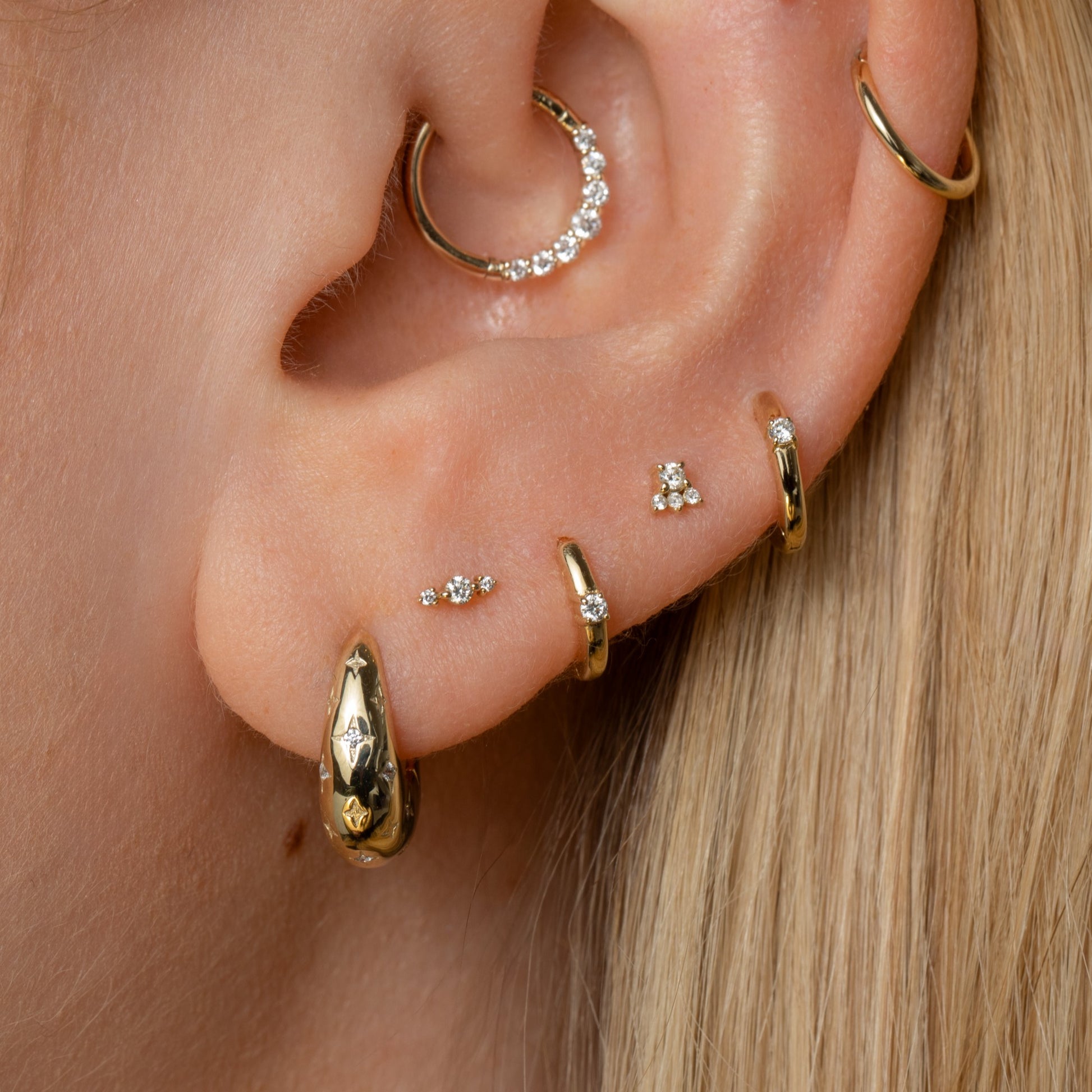 Diamonds by Laura Bond - 14k solid white gold Iris flat back labret stud earring Cartilage Studs Laura Bond Maria Tash astrid miyu