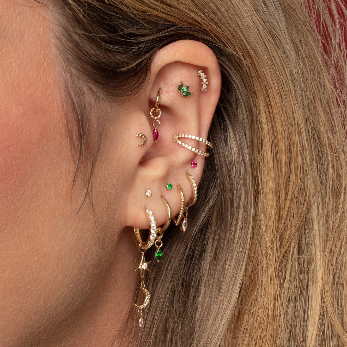 astrid miyu 9k solid yellow gold twisted Cressida earring charm Chains and Charms Laura Bond