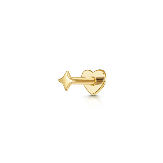 9k solid yellow gold Wish flat back labret stud earring 6mm Laura Bond Maria Tash astrid miyu