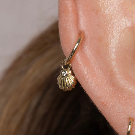 Charmed by Laura Bond - 9k solid yellow gold clam shell charm Chains and Charms Laura Bond Maria Tash astrid miyu