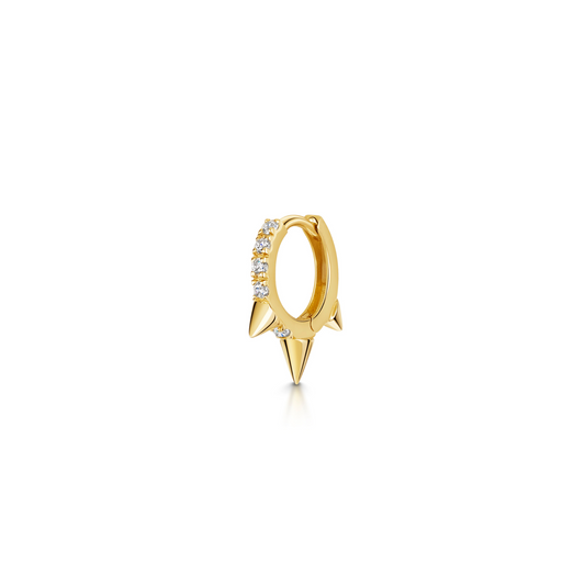 9k solid yellow 6mm mini crystal spike huggie earring Huggies and Hoops Laura Bond Maria Tash astrid miyu