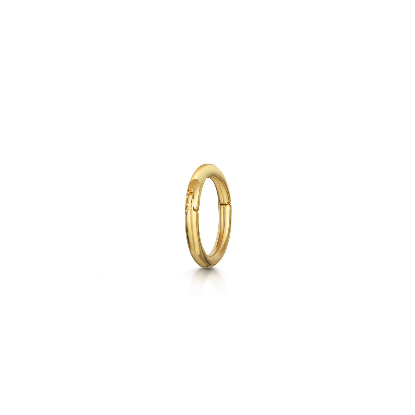 9k solid yellow gold 5mm 18g clicker hoop earring