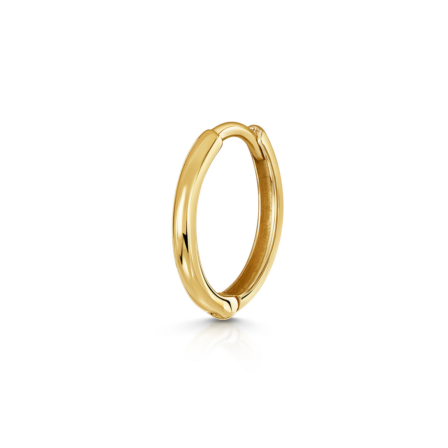 astrid miyu maria tash 9k solid yellow gold 10mm slim simple huggie earring Huggies and Hoops Laura Bond