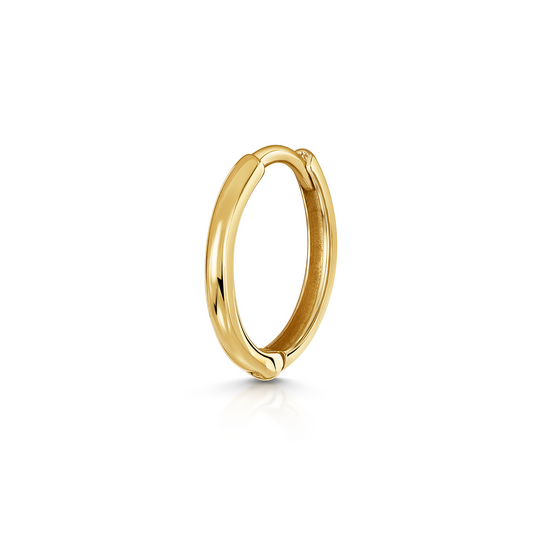 9k solid yellow gold 10mm slim simple huggie earring